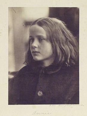 Julia Margaret Cameron, 'Annie Philpot', albumen print from wet collodion negative, 1864. Museum no. PH.214-1969