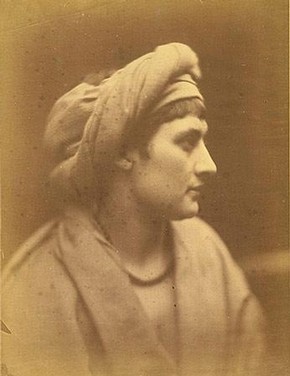 Julia Margaret Cameron, 'Miss Louise Beatrice de Fonblanque', albumen print from wet collodion-on-glass negative, 1868. Museum no. PH.28-1939. 'From life taken at the South Kensington Museum March 1868'.