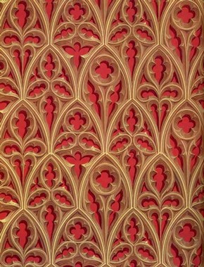 'Nowton Court', wallpaper (detail), reprint by Cole & Son (Wallpapers) Ltd., original about 1840, reprint about 1975. Museum no. E.642-1976
