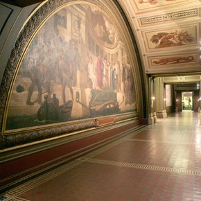 'Industrial Arts Applied to Peace', oil on canvas, Lord Leighton, 19th century. Museum no. 993-1873