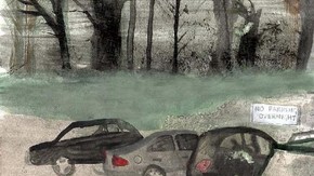 Leah Fusco. Book entitled 'The Long Man', inkjet prints from original artwork in watercolour and gouache, professionally bound.