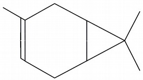 Drawing of 3-carene molecule
