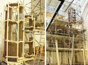 The façade of Pindar's house during dismantling, spring 2007