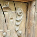 Detail of one of the large exterior panels nailed into its framework