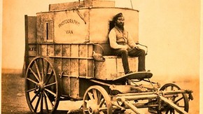 Roger Fenton's Photographic Van, 1855. After conservation. Museum no. Ph.263-1979