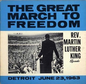 Record cover, 1963, image courtesy of Motown Records Archive, Motown supported the Civil Rights Movement by issuing recordings of Reverend Martin Luther King Jr's speeches in 1963