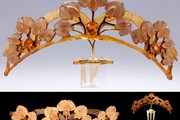 Tiara comb (front view, above; detail, below left; rear view, below right), René Jules Lalique, 1903-4. Museum no. M.116A-1966