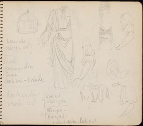 Sketch book page for 'The Merchant of Venice', Sophie Fedorovitch, 1947. Museum no. S 1338-1986