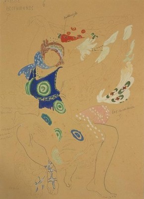 Costume design for a Bacchante in 'Narcisse,' Léon Bakst, 1912. Museum no. S.205 - 1978