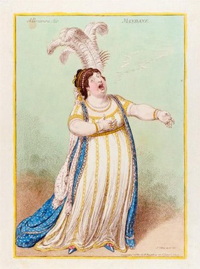 James Gillray, A Bravura Air, caricature of Elizabeth Billington, 1801. TM Collection