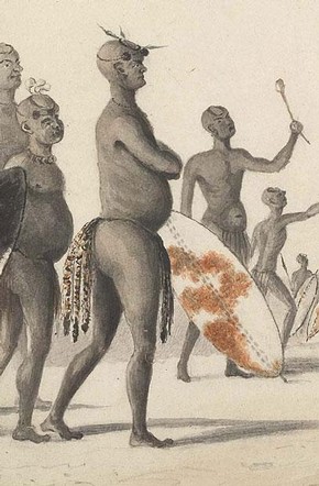 William Cornwallis Harris, 'Mzilikazi (Moselekatse), King of the Matabele' (detail), October 1836, image courtesy of Simon Keynes 
