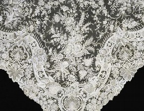 Needle lace veil, Belgian, c.1890. Museum no. T.366-1970