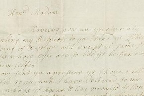 Copy of the letter that accompanied the reliquary gifted to the Poor Clares, from about 1737. Reproduced by kind permission of the owners