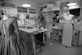 Costume maker Susannah Wilson in her studio, Photograph by Graham Brandon. Museum no. TM10261-2-22