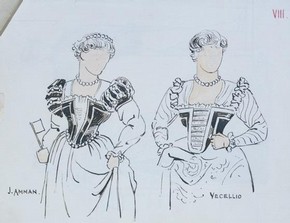 Costume design for Portia in William Shakespeare’s The Merchant of Venice. Museum no. 2006AW2342