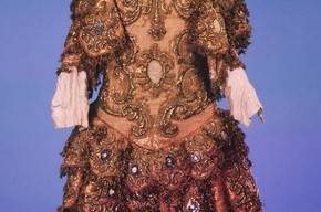 Costume worn in private court performance at the Castello di Meleto. Museum no. S.792-1982