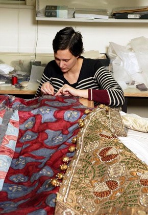Coronation robe for Boris Godunov in Modest Mussorgsky's opera 'Boris Godunov', about 1910. Museum no. 2006AC9855