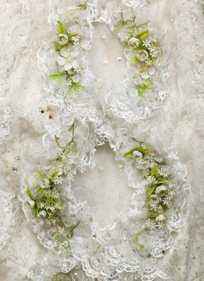 Detail of decoration on costume for Sophie in Richard Strauss’s 'Der Rosenkavalier', London, 1974. Museum no. S.263 – 1999