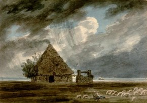 John Robert Cozens, 'Shepherd's Hut between Naples and Portici'. Museum no. 84-1894