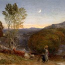 Samuel Palmer, 'Going Home at Curfew Time', 1864. Museum no. 40-1892