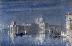 Sir Edward John Poynter, 'Sta Maria della Salute, Venice: Moonlight', 1863. Museum no. 422-1891