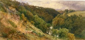 Myles Birket Foster, 'A Dell in Devonshire'. Museum no. 65-1895