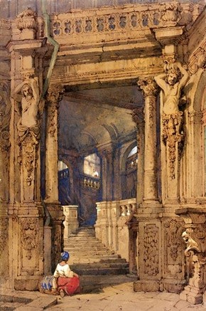 Samuel Prout, 'Entrance to the Zwinger'. Dresden, Museum no. 3055-1876