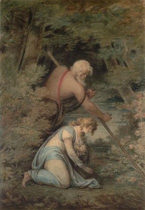 Samuel Shelley, 'Memory gathering the Flowers mowed down by Time'. Museum no. 1754-1871