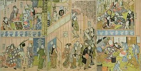 Backstage View of the Kabuki Theatre in Osaka, Utagawa Kunisada (1786-1865)
