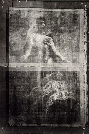 X-radiograph of 'The Wood Sawyers' showing 'La Republique'.