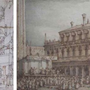 A performance of the Commedia dell’Arte in the Piazza san Marco, Antonio Canale, called Canaletto (1697-1768) About 1755-1757 Pen and ink and wash on paper Click here for full size version and additional information for this image
