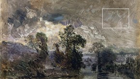 Pierre Etienne Théodore Rousseau Landscape with a Stormy Sky About 1842 Oil sketch on board Click to enlarge
