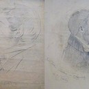 Left image: Portrait of Mr Grant, John Varley (1778-1842), 1812. Right image: Portrait of John Tatum, Cornelius Varley (1781-1873).