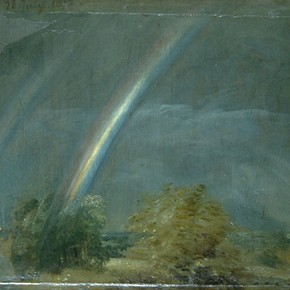 John Constable (1776-1837), Landscape and double rainbow, 1812, oil on paper laid on canvas, 33.7 x 38.4cm, Museum no. 328-1888. Given by Isabel Constable, 1888