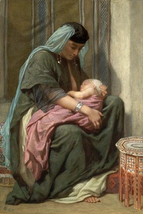 Frederick Goodall, 'Copt Mother and Child', 1875. Museum no. 517-1882