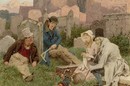 Charles Green, 'Little Nell mending the Puppet's Dress', 1876. Museum no. D.387-1907