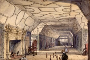 Joseph Nash, 'The Gallery, Knole House, near Sevenoaks, Kent'. Museum no. 2996-1876