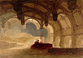 John Sell Cotman, 'Interior of Crosby Hall [Bishopsgate]', 1831. Museum no. P.19-1927