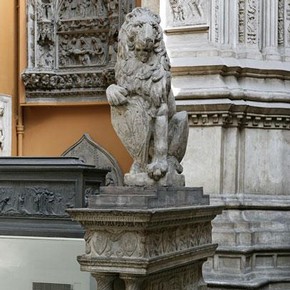 Plaster cast of the Marzocco lion, Lelli, Giuseppe; after Donatello, 1896; 1418-1420. Museum no. 1895-20