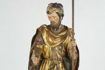 Painted wood sculpture of St Roch, about 1540–50, Museum no. A.66-1951