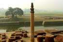 Monastery at Vaisali with pillar erected by Ashoka. Photograph by B Pilgrim, 2006