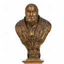 Cast and gilded bronze bust of Pope Sixtus V, by Bastiano Torrigiani, 1585-90. Museum no. A.40:0, 1-1950