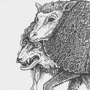 John Vernon Lord, 'The Wolf in Sheep's Clothing', illustrated from wood-engravings, from 'Aesop's Fables, retold in verse by James Mitchie', 1989. Published by Jonathan Cape, London. National Art Library Pressmark: 60.HH.46