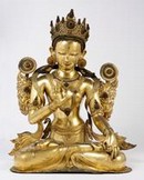 Seated figure of White Tara, consort of the fourth Dhyani Buddha, Tibet, 17th century. Museum no. IS.28-1919