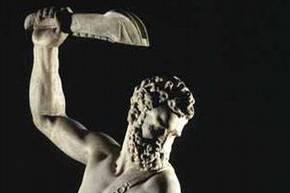 Samson and a Philistine, Giambologna, 1500-50. Museum no. A.7-1954