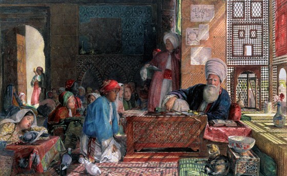 John Frederick Lewis, 'Interior of a School, Cairo'. Museum no.68-1890