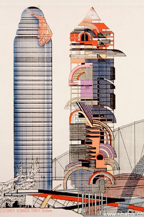 Sleek Tower and Verandah Tower by Peter Cook, 1984 © RIBA Library Drawings Collection