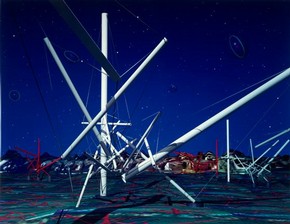 Kenneth Snelson, 'Forest Devils' MoonNight' (detail), 1989, Museum no. E.1046-2008. Given by the American Friends of the V&A through the generosity of Patric Prince
