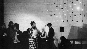 Installation view of Event One (1969) at the Royal College of Art (detail). Photo: Peter Hunot. Courtesy of the Computer Arts Society, London