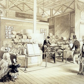 Part of the Stationery Court from the West Nave, publ. Lloyd Brothers, England, 1851. Museum no. NAL 252382